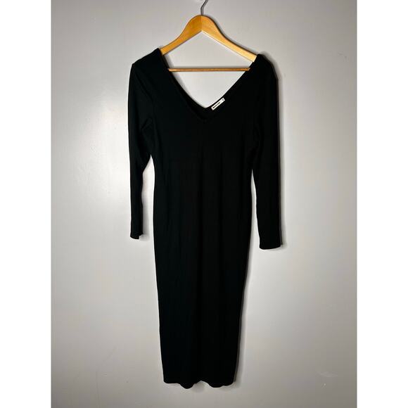 Marine Layer Elegant Black Long Sleeve Midi Dress - Picture 6 of 11